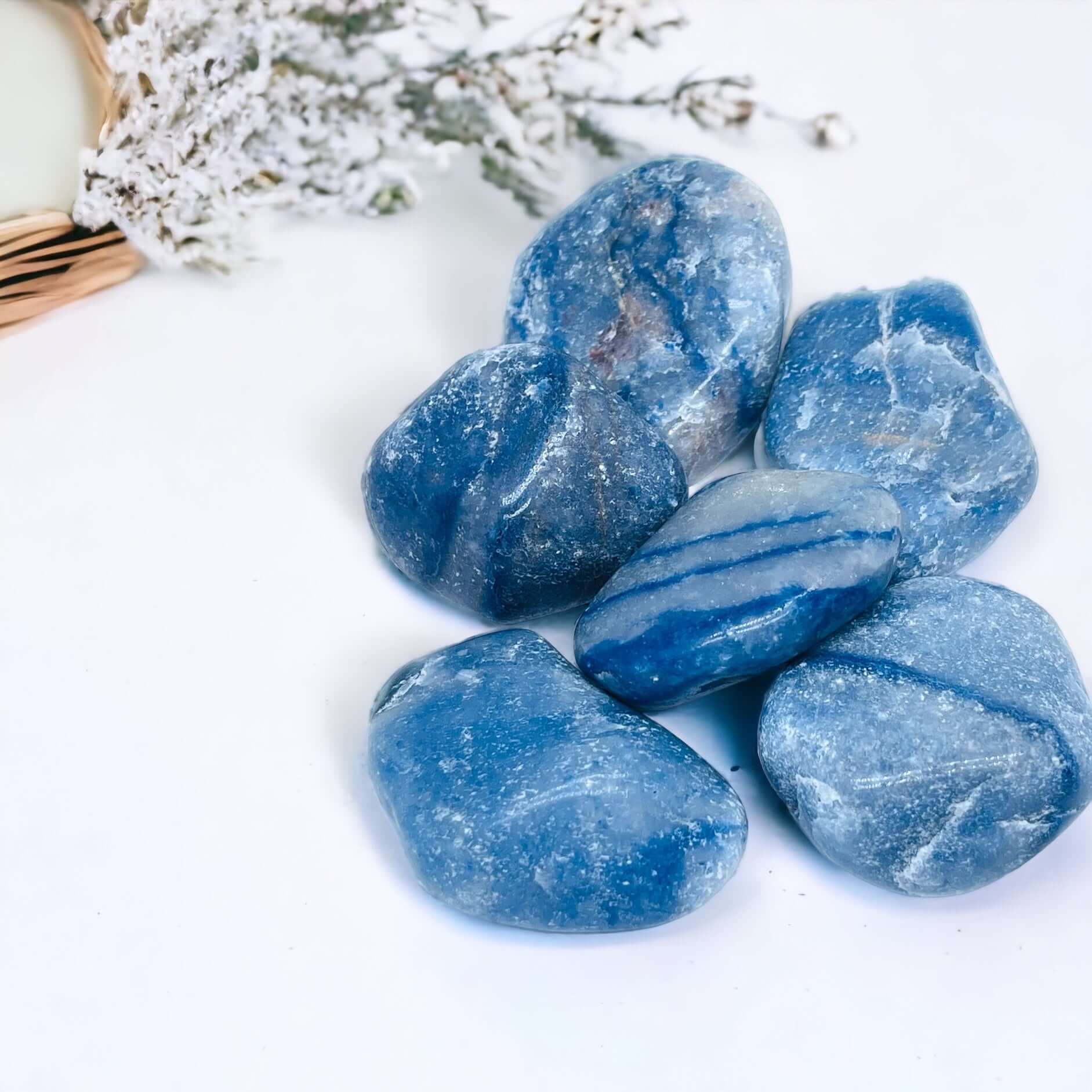 Blue Quartz Large Tumbled Stone