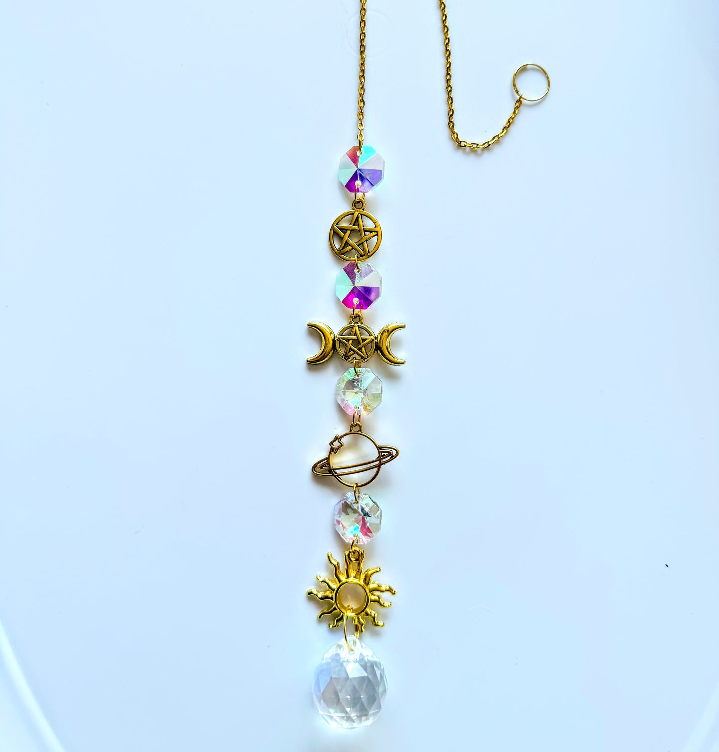 Iridescent Triple  Gold Goddess Sun Catcher