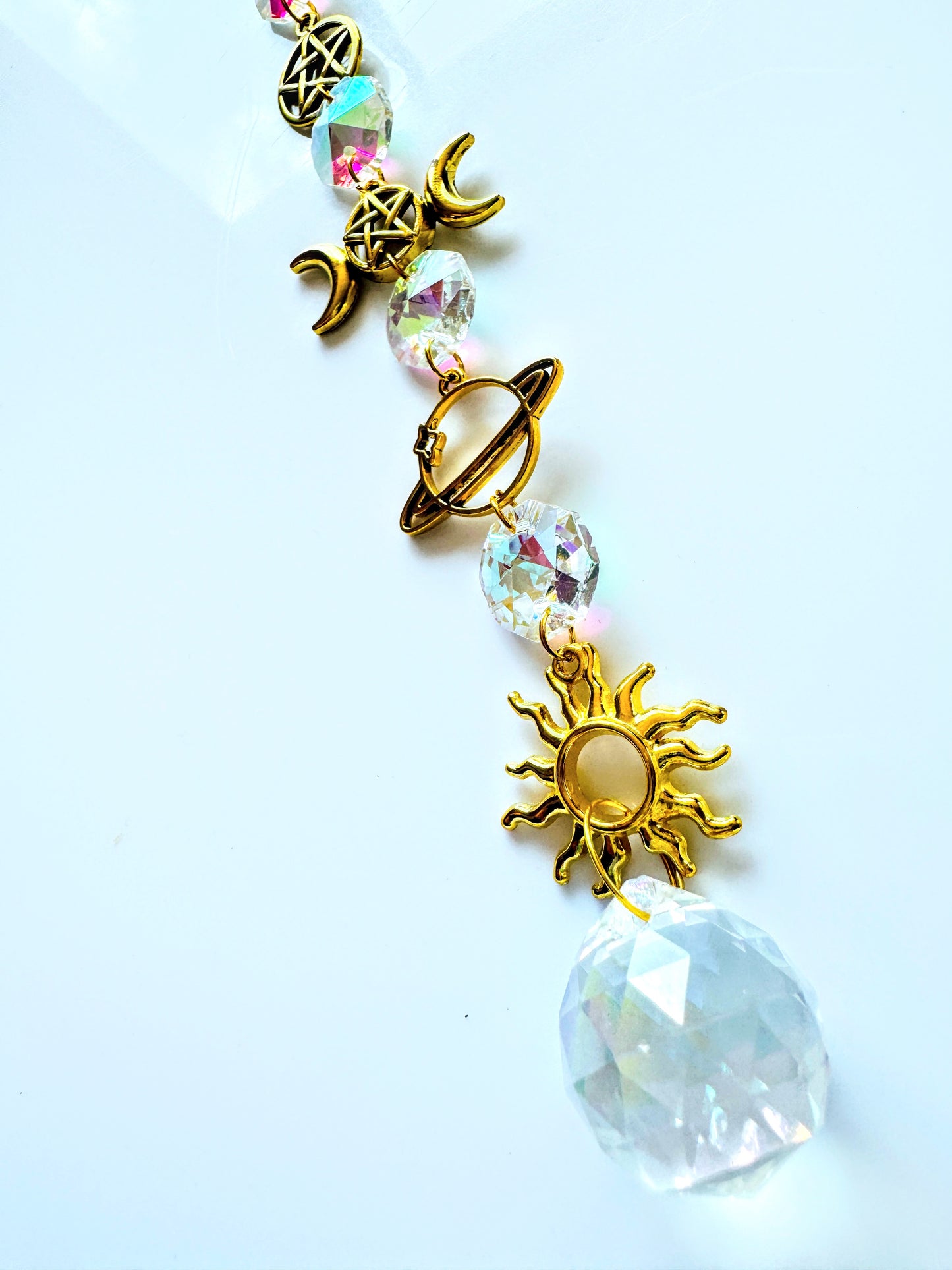 Iridescent Triple  Gold Goddess Sun Catcher