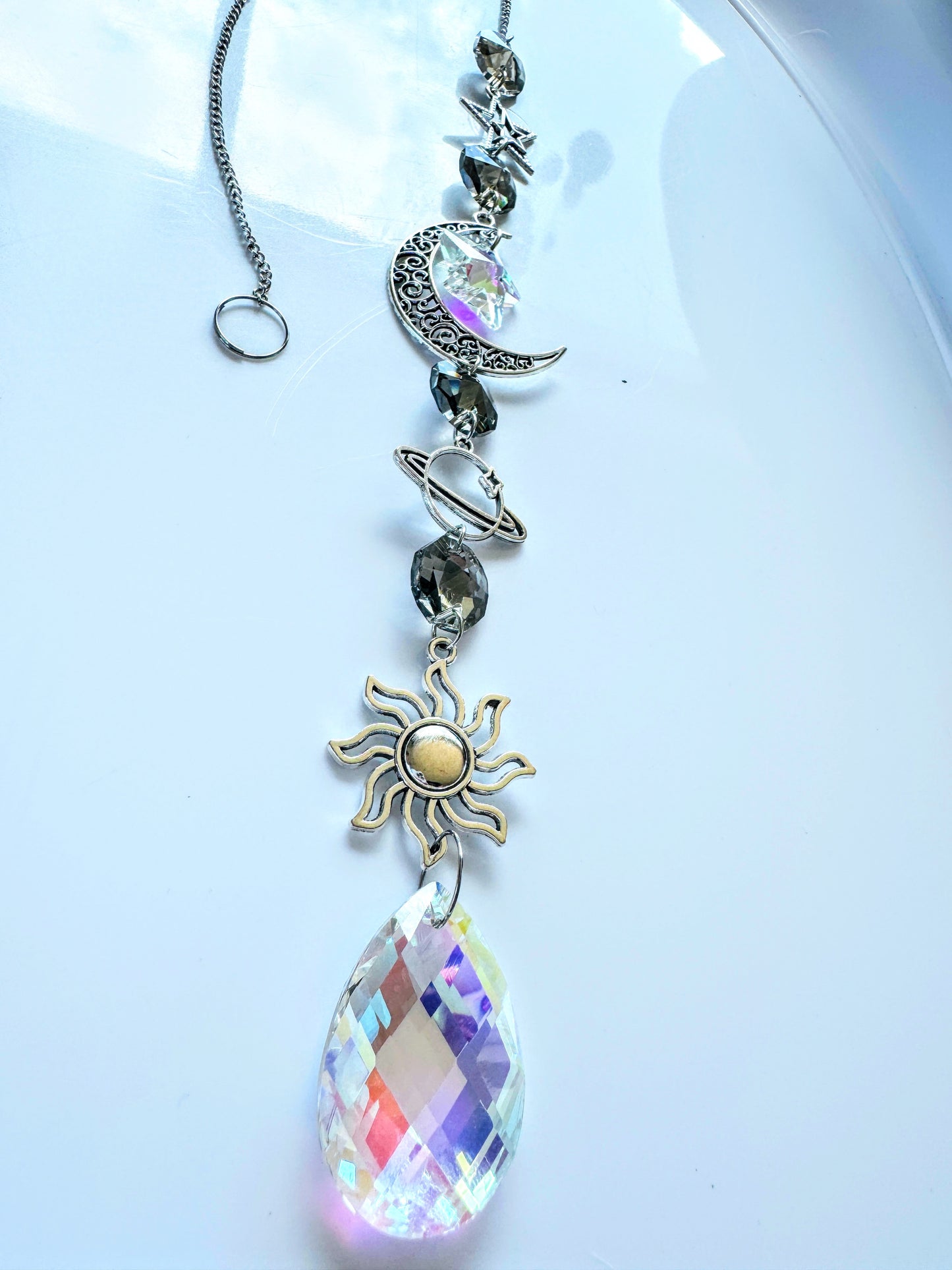 Moon & Star Iridescent Sun Catcher