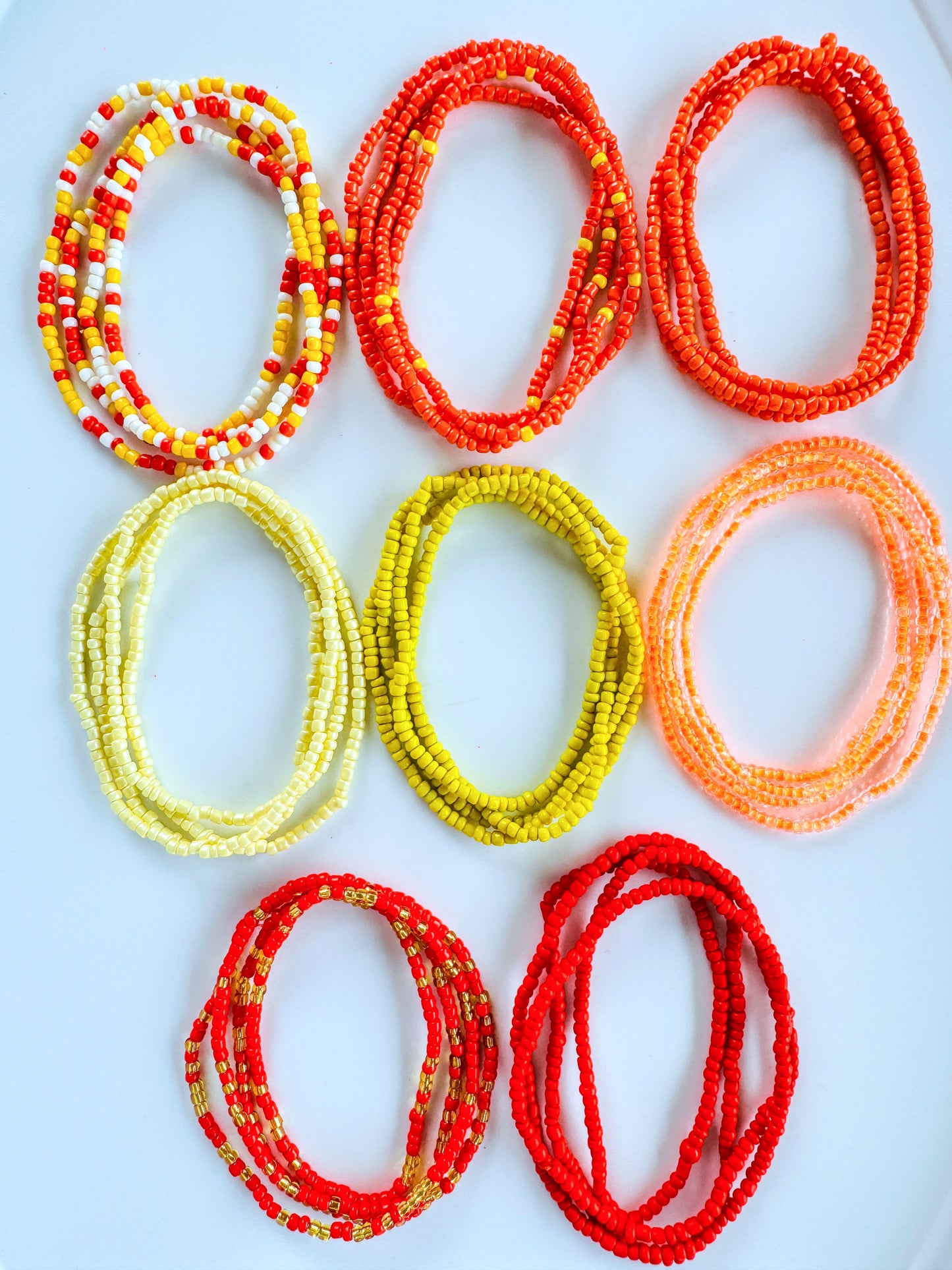 Waist Beads Reds Oranges & Yellows 80cm