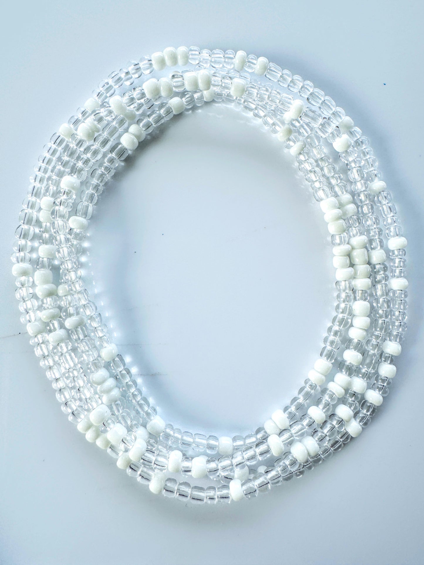 Waist Beads white & Silver 80cm