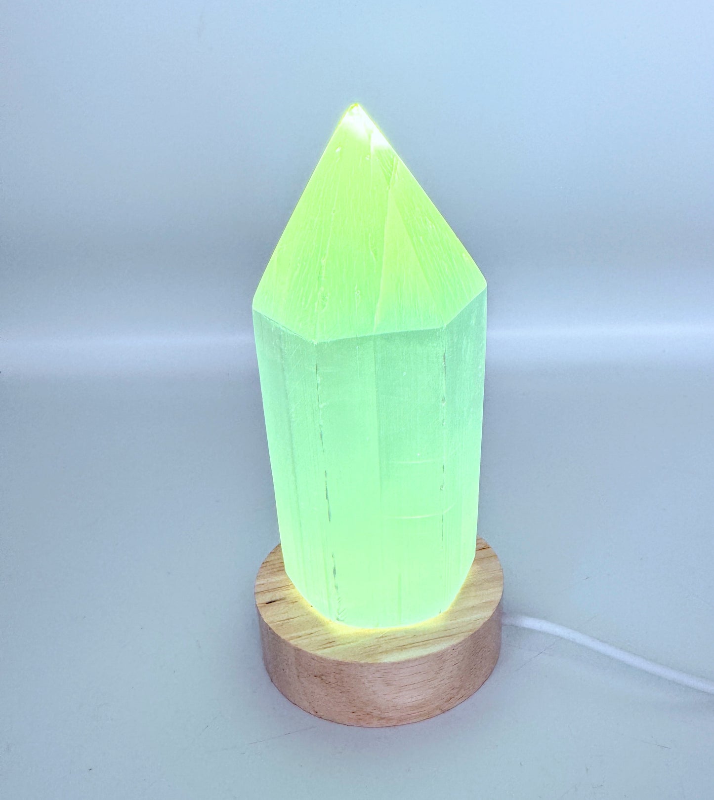 Selenite Point Colour Change Lamp.