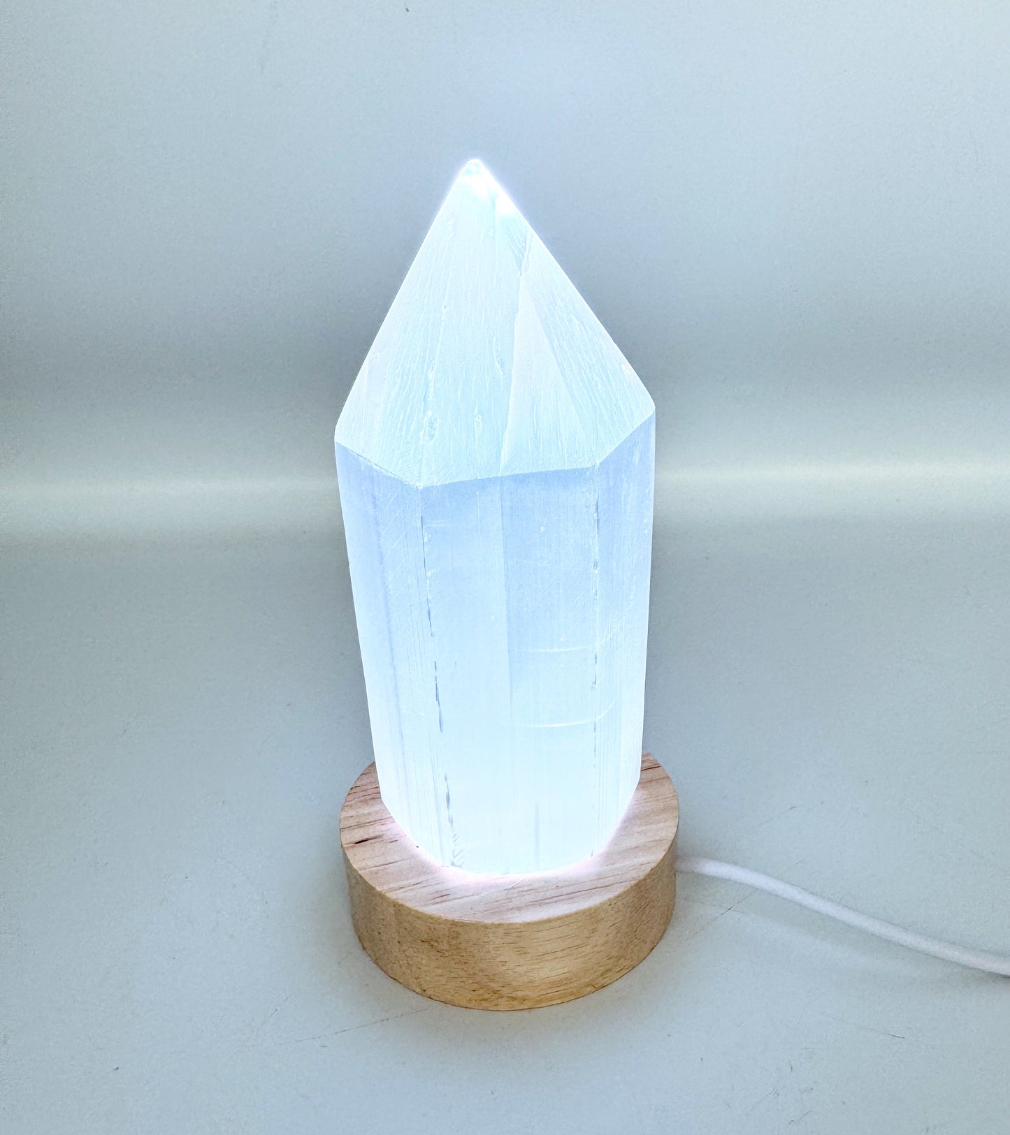 Selenite Point Colour Change Lamp.