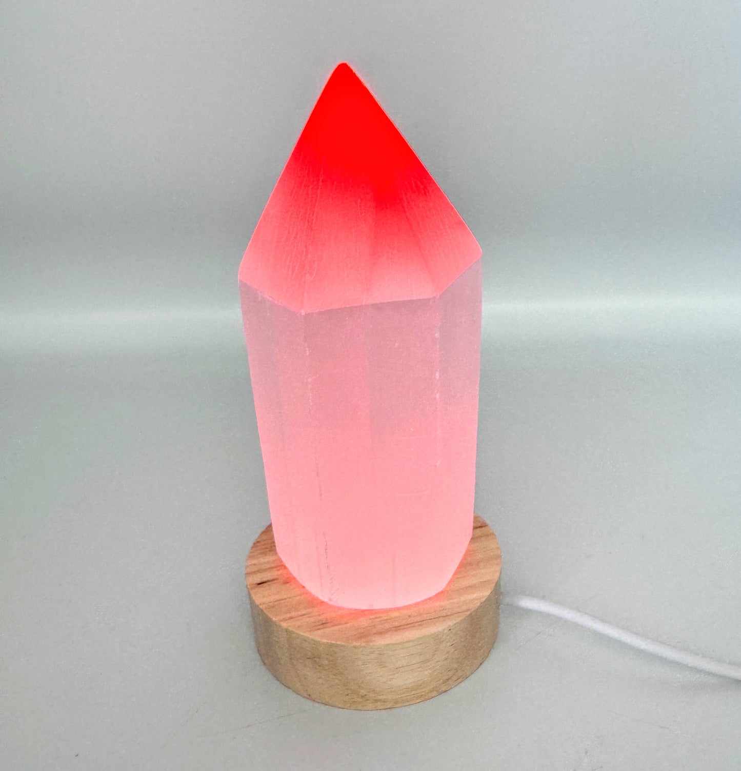 Selenite Point Colour Change Lamp.