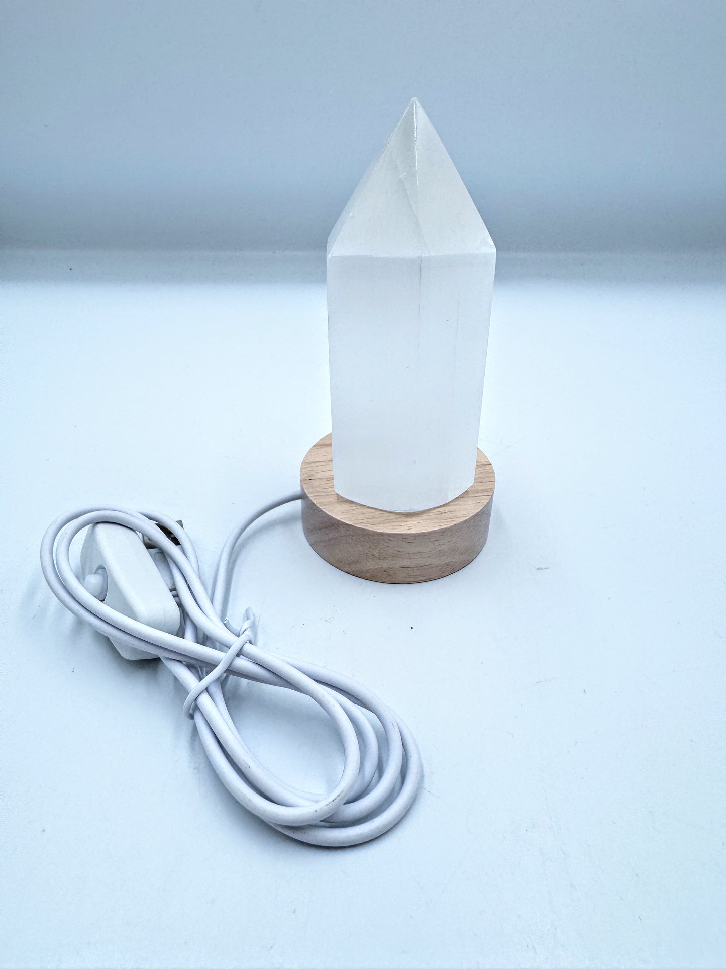 Selenite Point Colour Change Lamp.