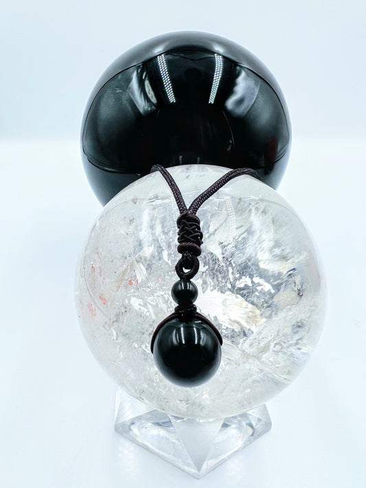 Obsidian Ball Pendant