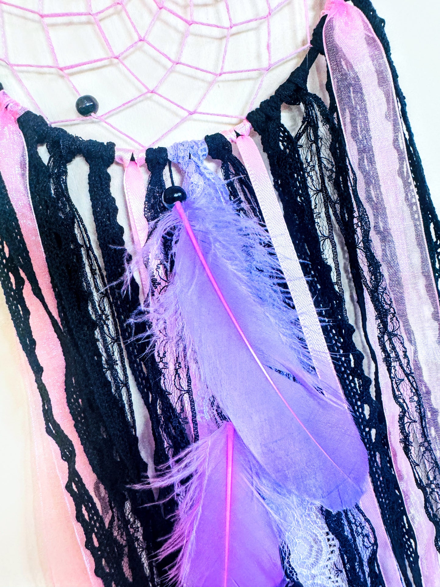 Pink & Purple Single Ring Dream Catcher.