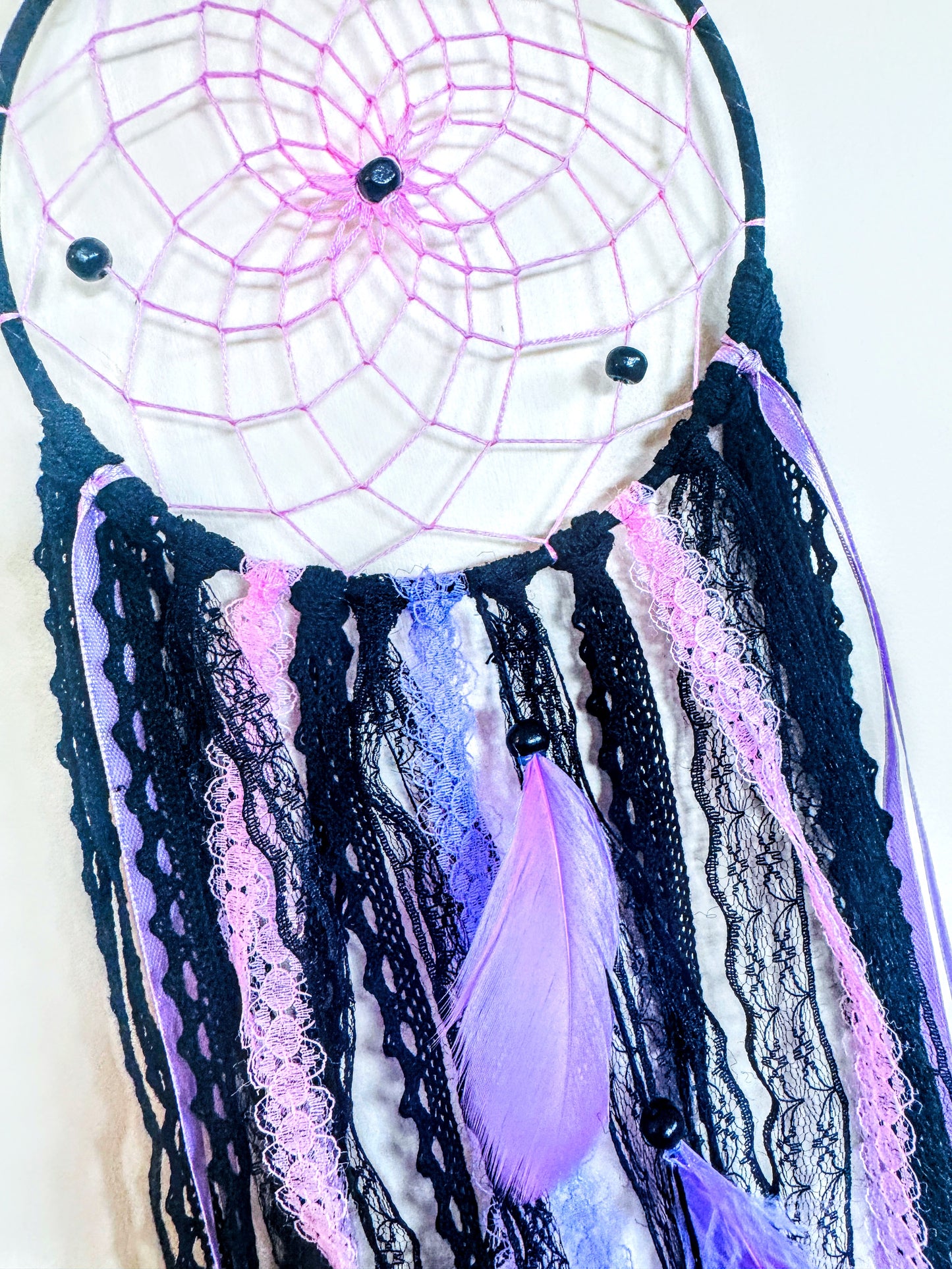 Pink & Purple Single Ring Dream Catcher.