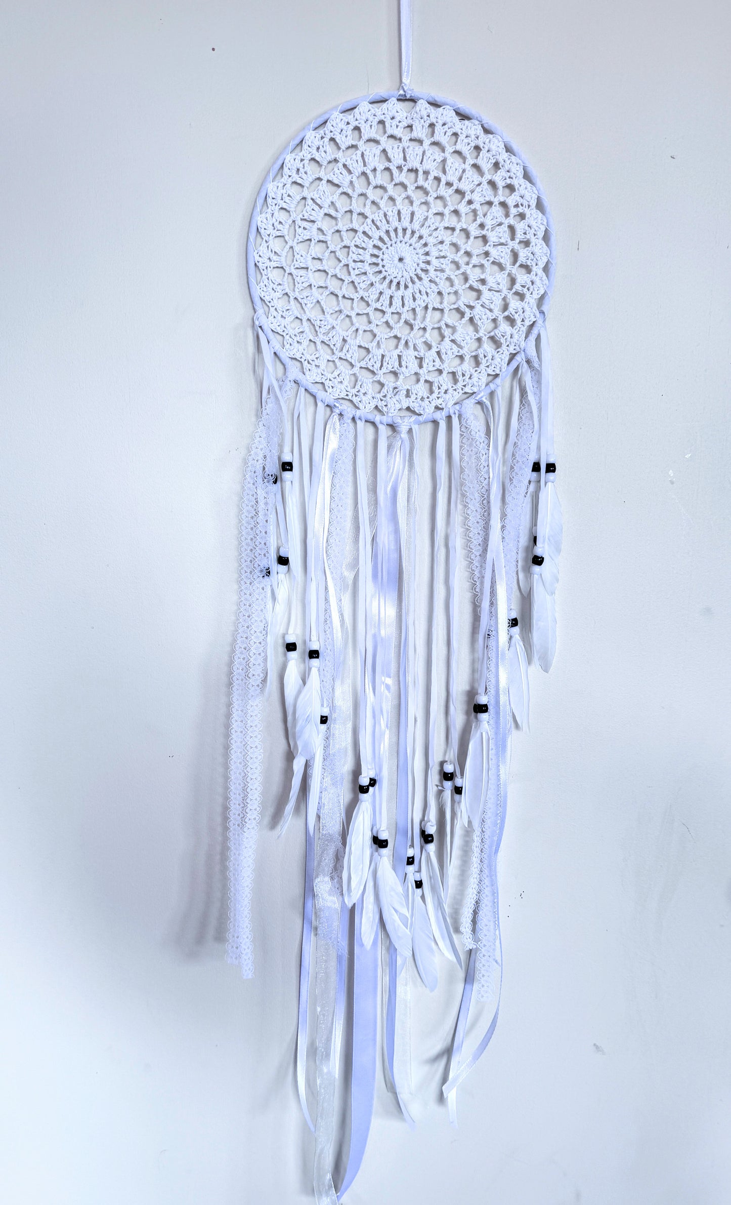 White Crochet Dream Catcher.