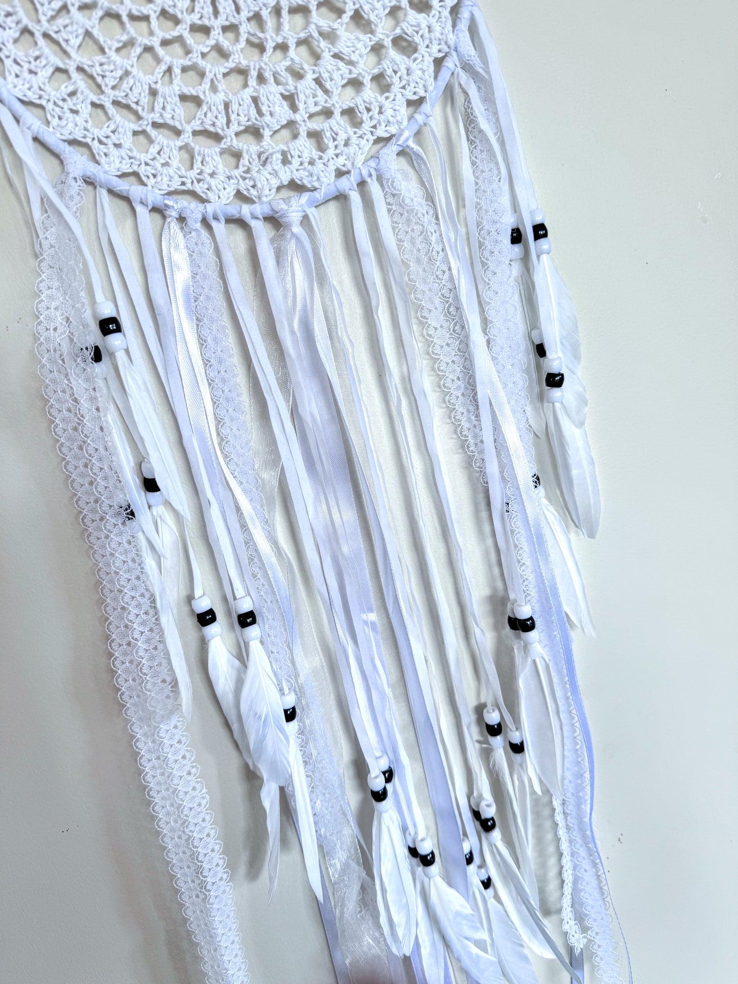 White Crochet Dream Catcher.