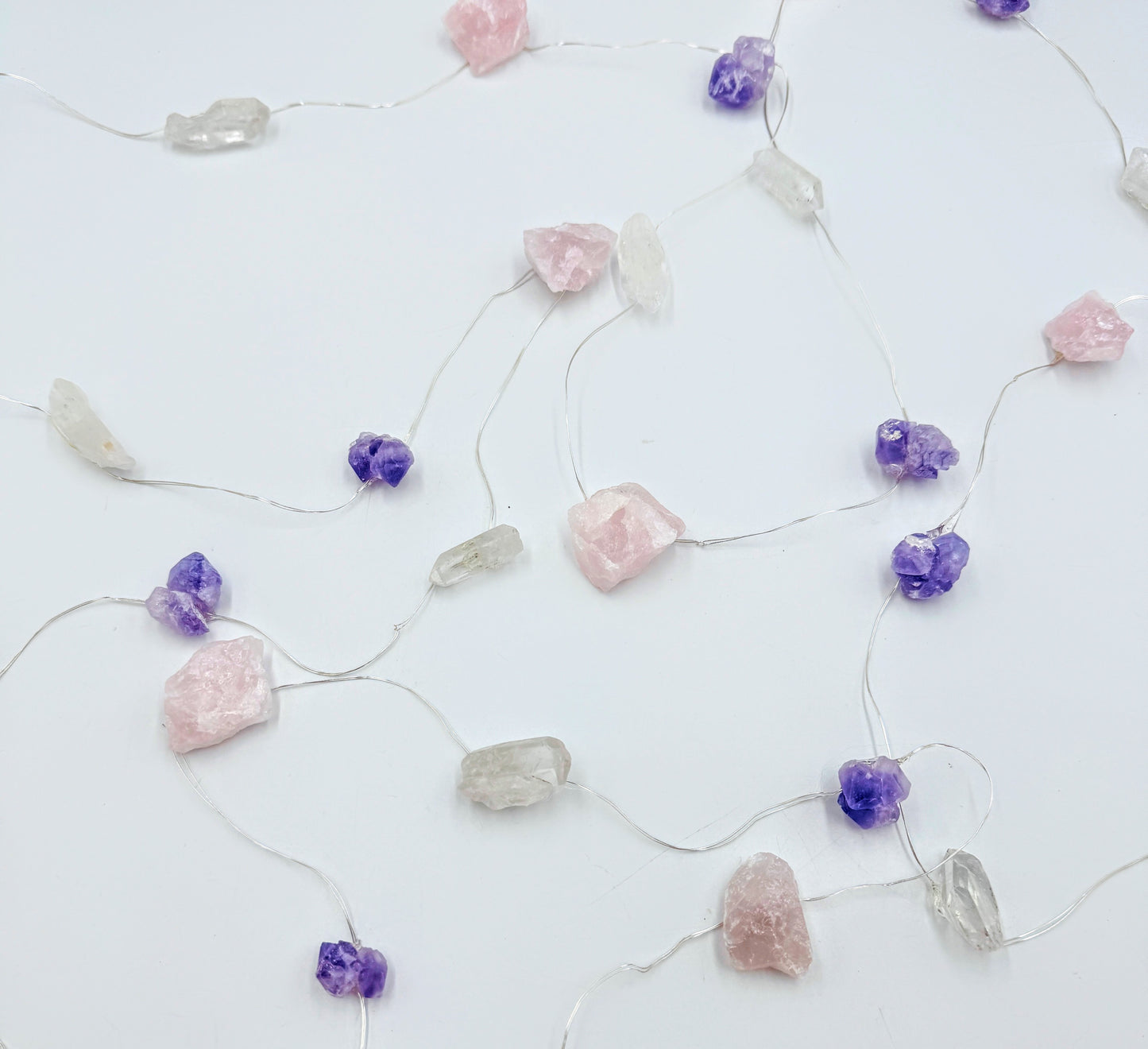 Crystal Fairy Lights Rose Quartz Clear Quartz & Amethyst 3M