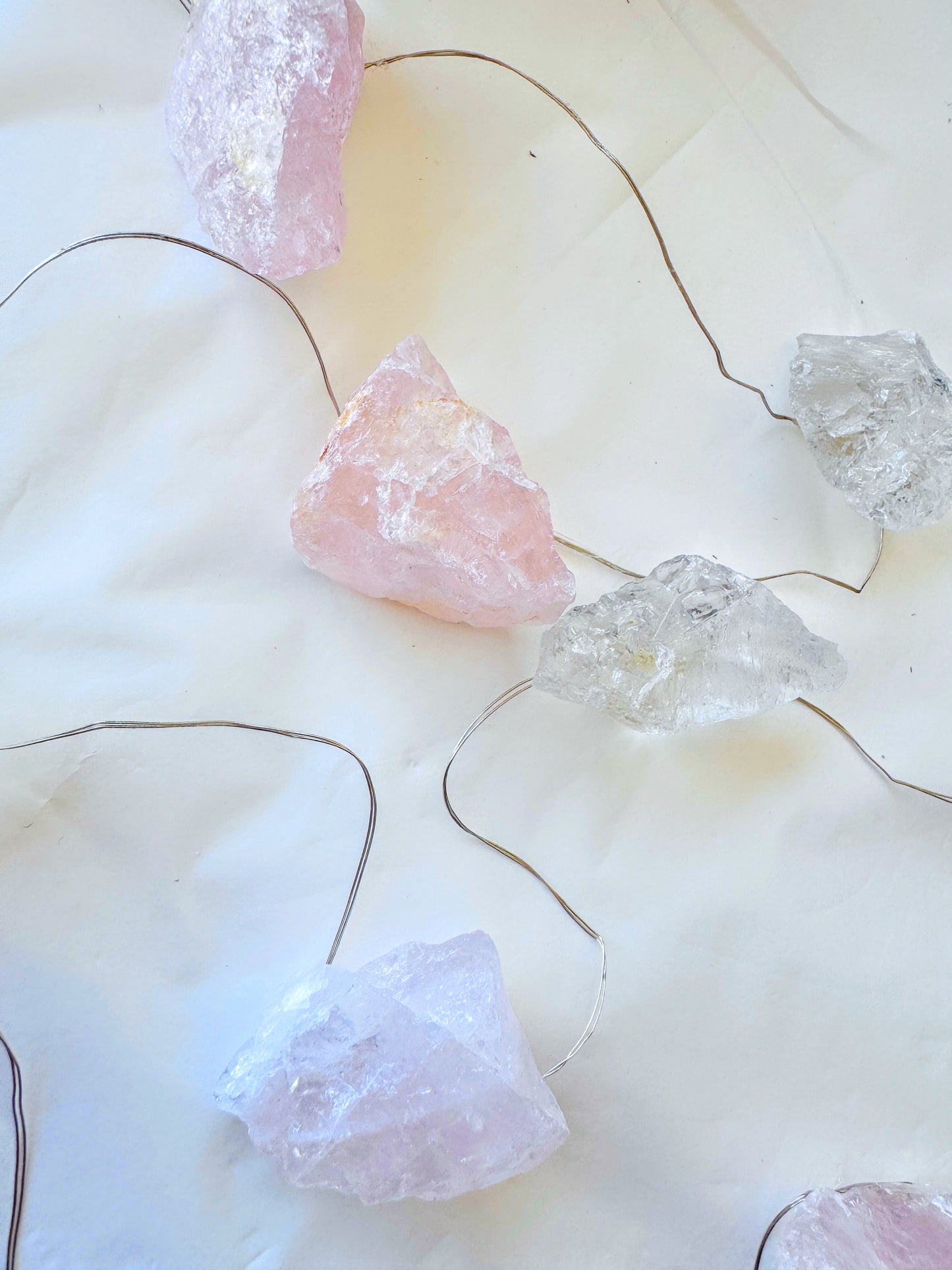 Crystal Fairy Lights Rose Quartz & Clear Quartz 3M