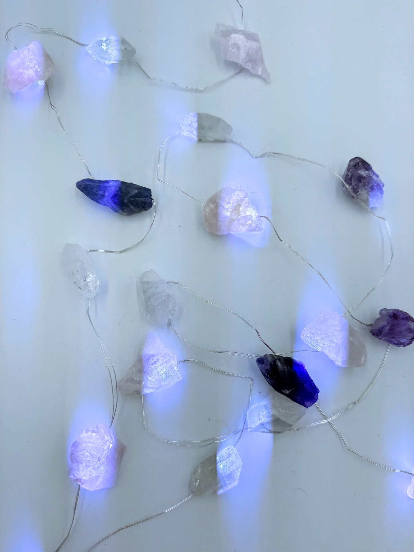 Crystal Fairy Lights Amethyst Rose Quartz  & Clear Quartz 2 M