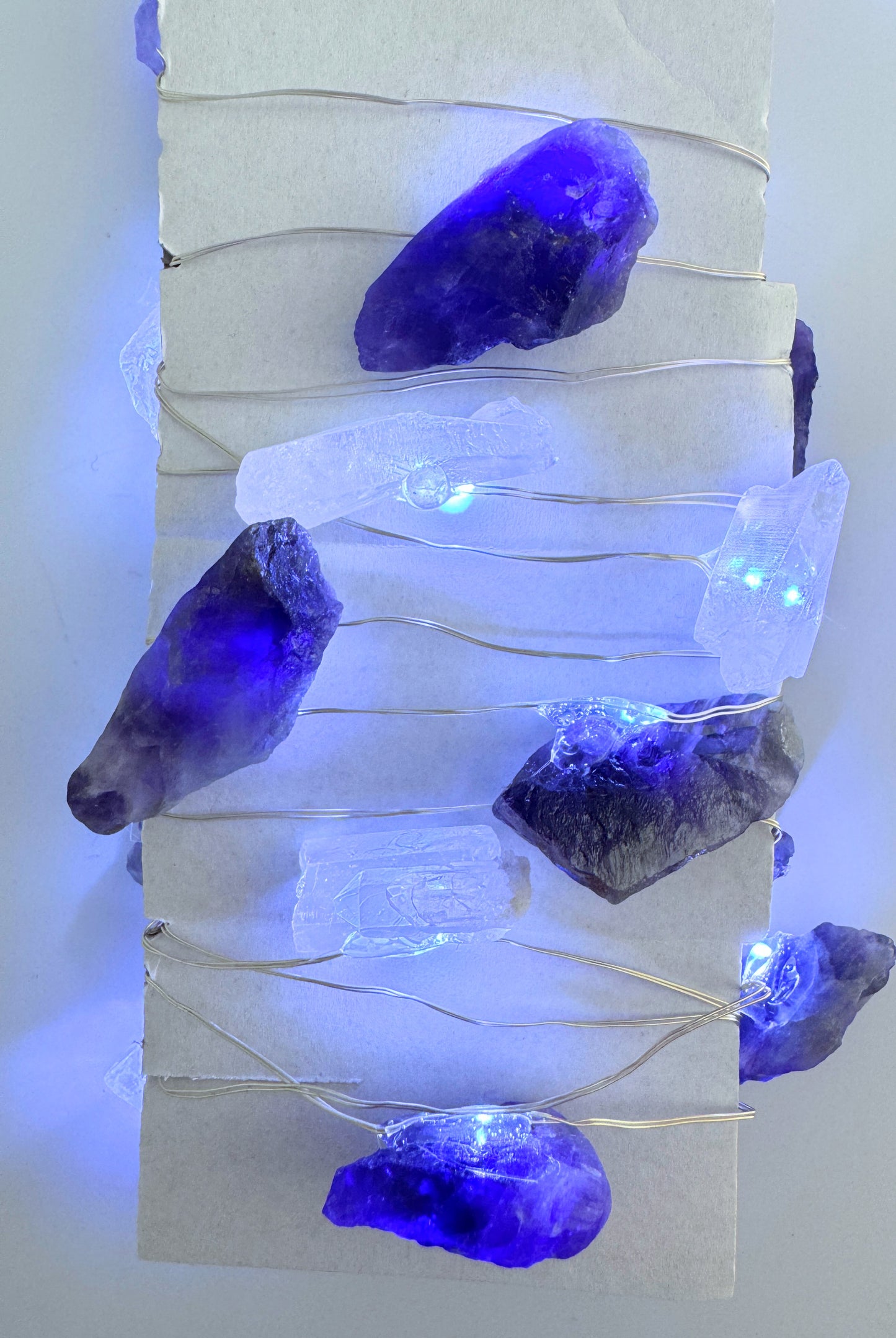 Crystal Fairy Lights Amethyst & Clear Quartz 2M