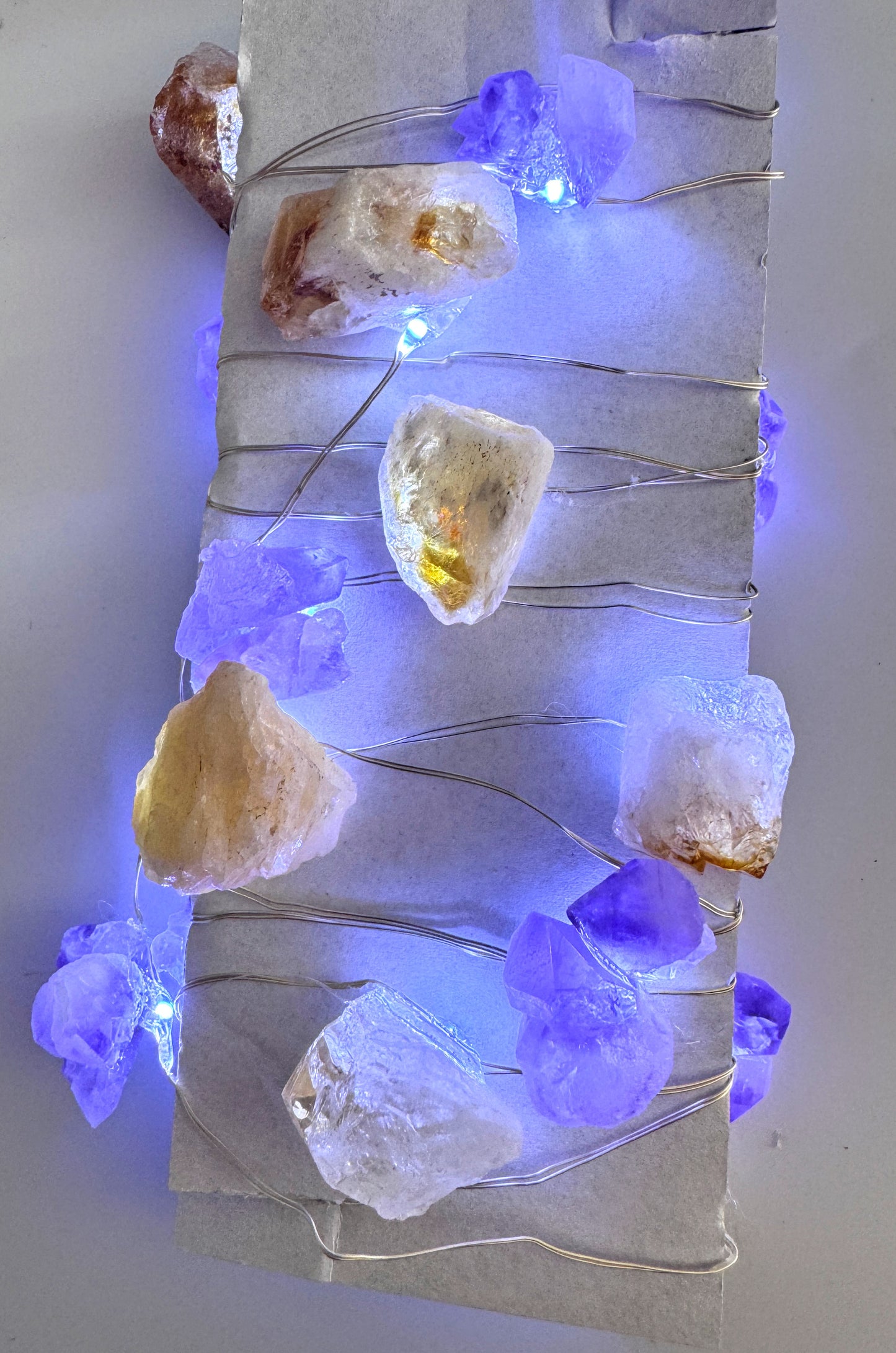 Crystal Fairy Lights Amethyst & Citrine