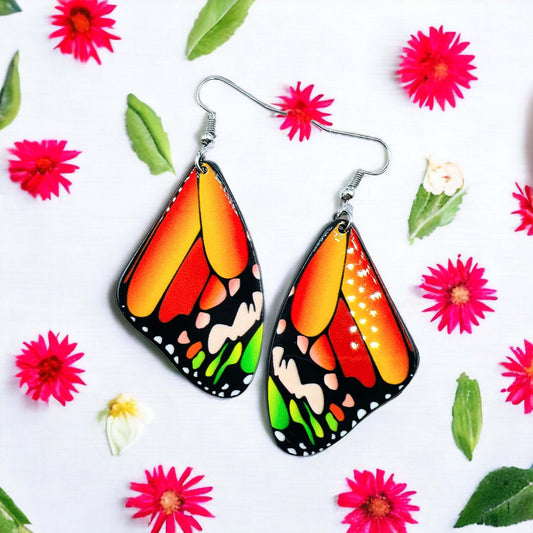 Colourful butterfly wings earrings 