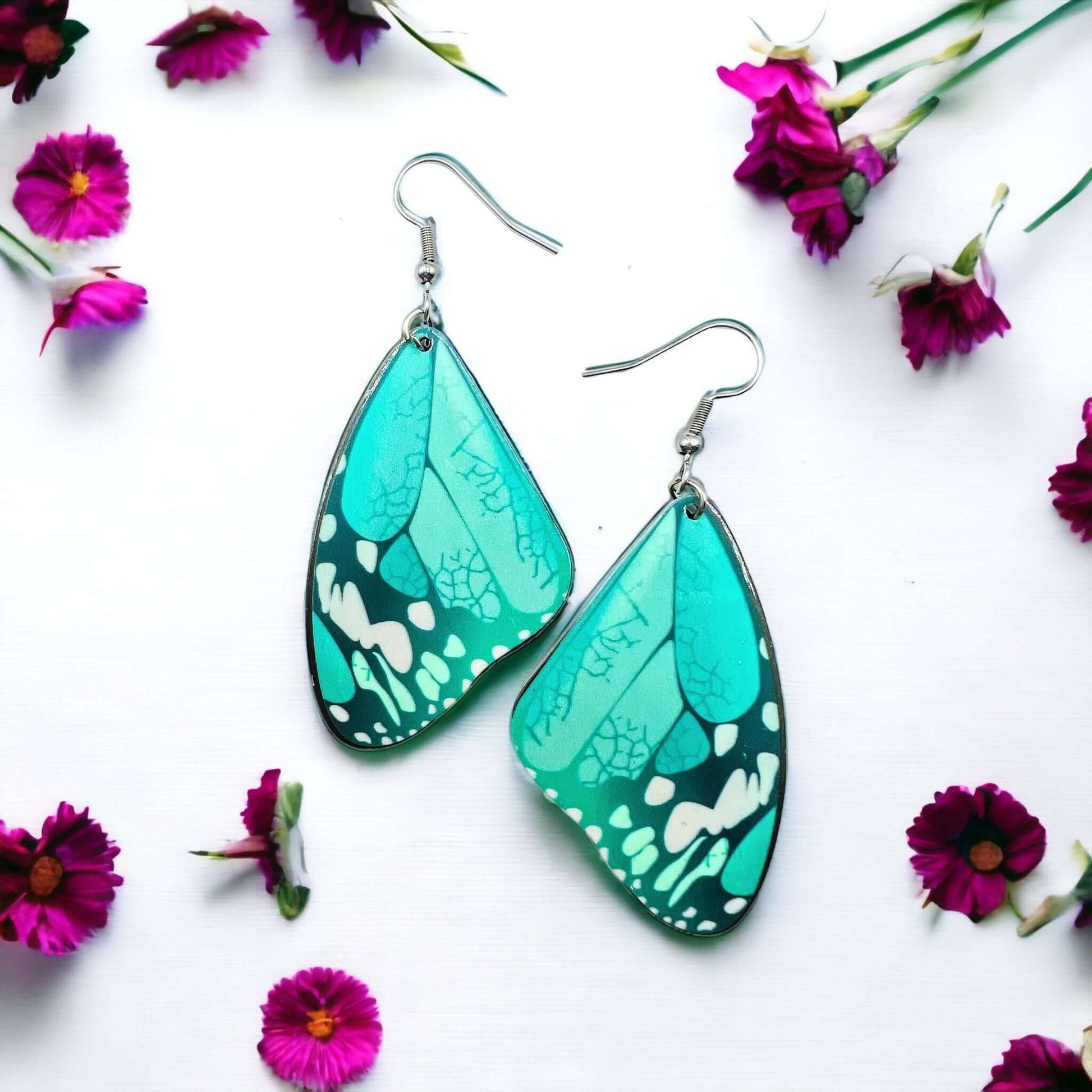 Colourful butterfly wings earrings