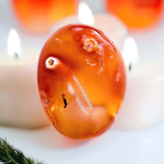 Large red carnelian polished stone.