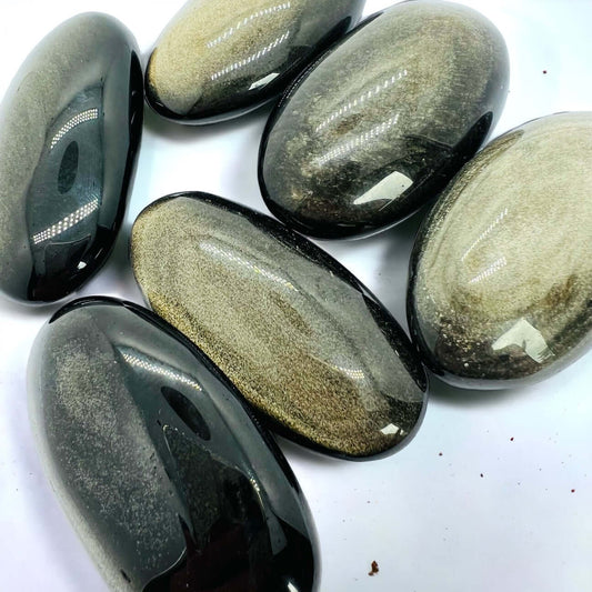 Gold Sheen Obsidian A Grade large polished stones. 