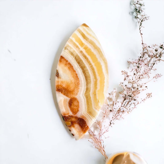 Calcite Oval Pointed Bowl