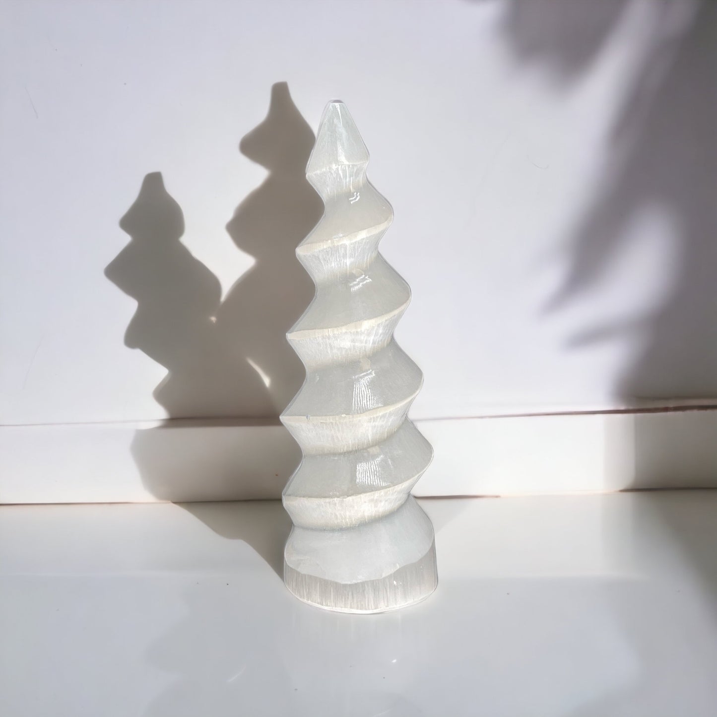 Selenite Twist Tower