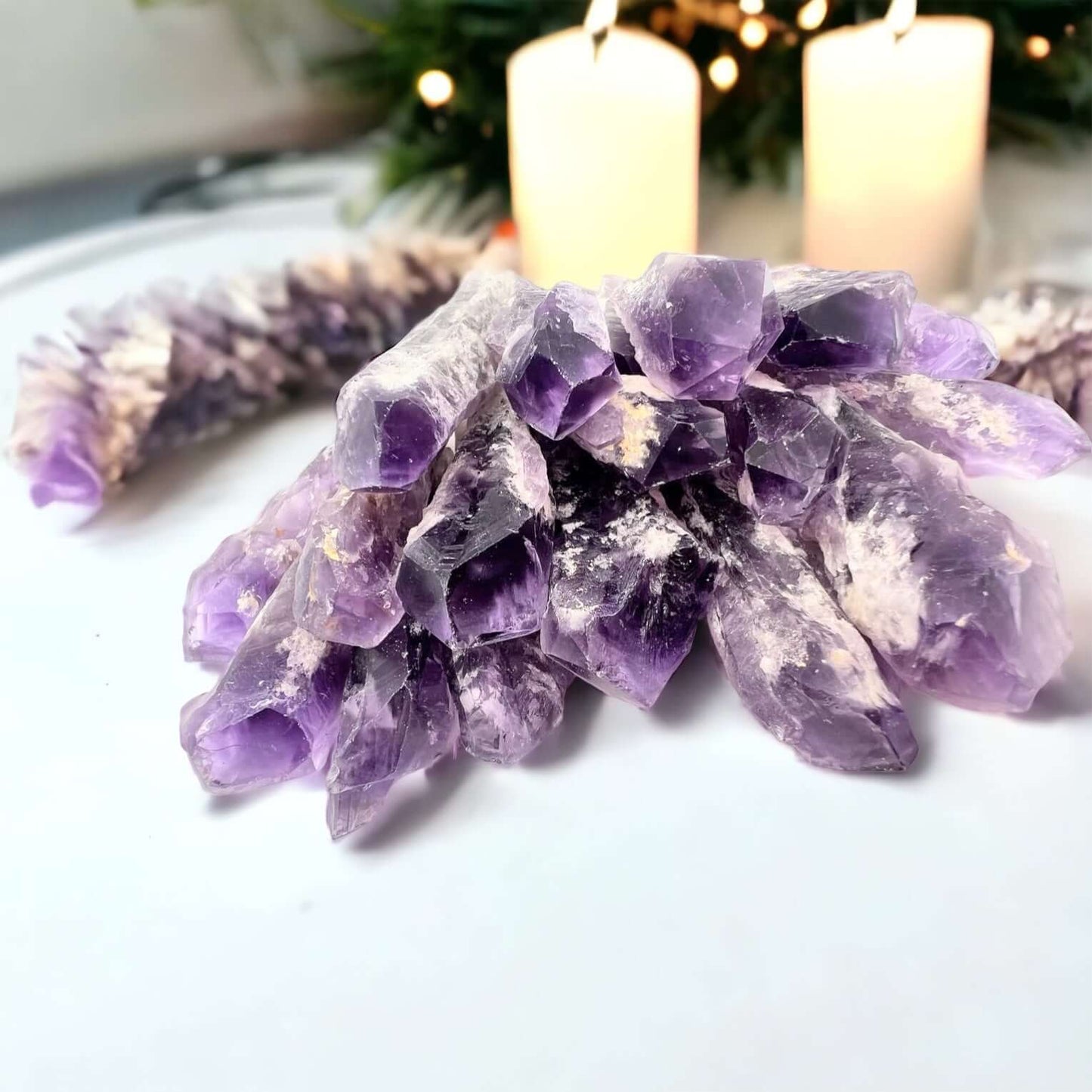 Root amethyst points. 