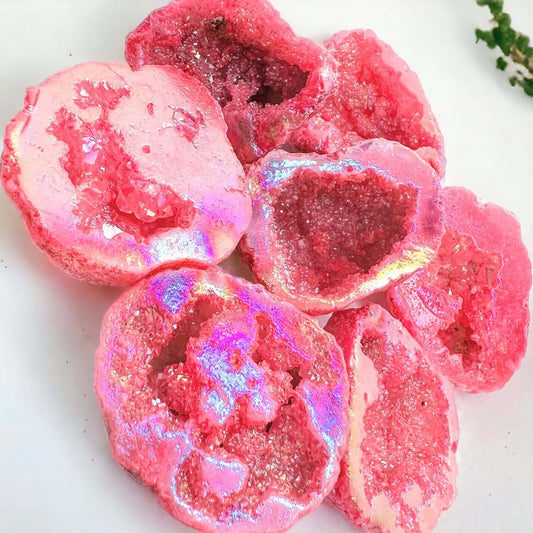 Mini Aura Geodes Pink.