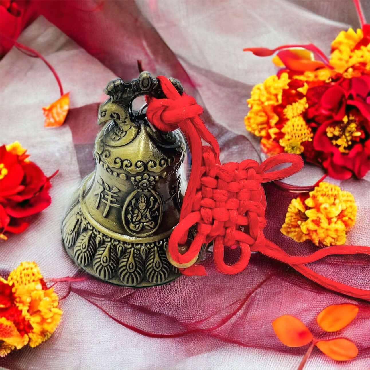 Feng Shui Bell on grey surface 