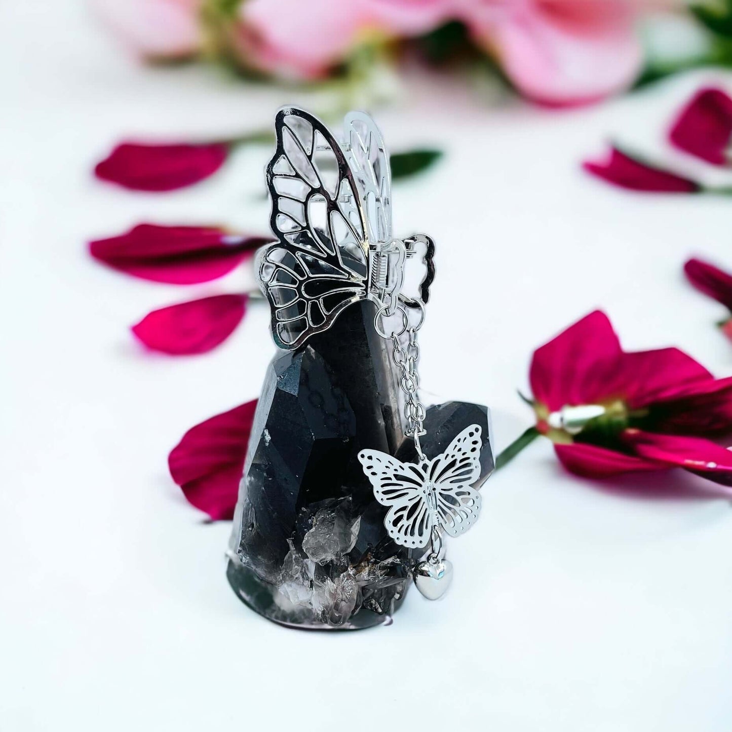 Butterfly hair clip in silver