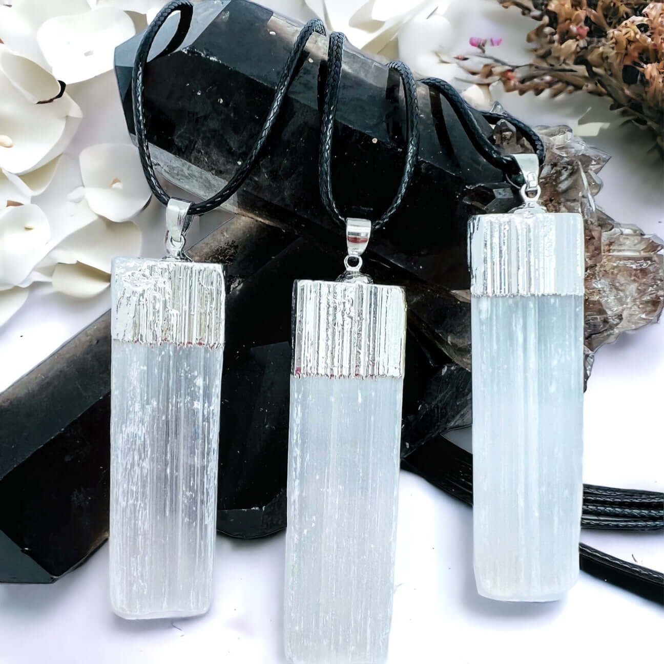 Selenite pendants