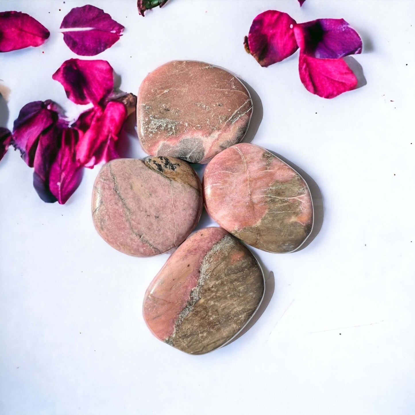 Rhodonite Palm Stones.