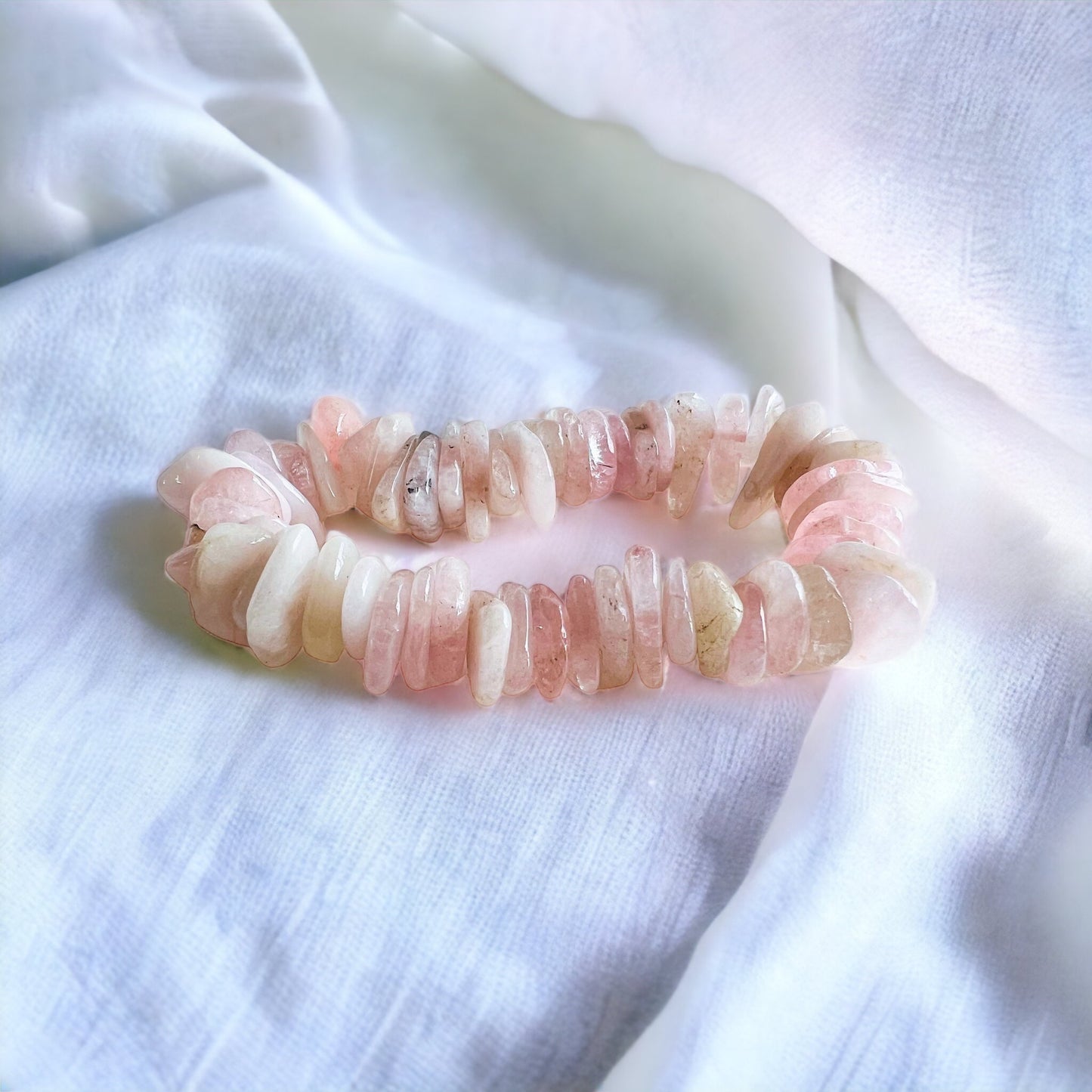 Pink Morganite Large Chip Bracelet.