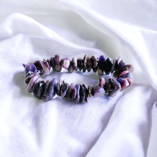 Charoite  Large Chip Bracelet