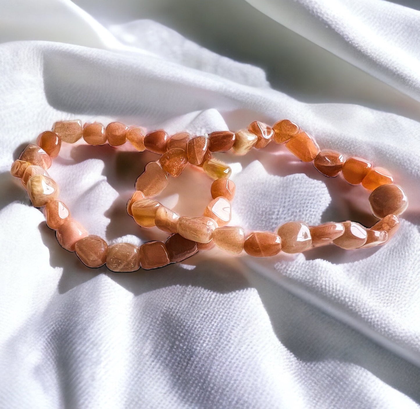 Peach Moonstone Bracelet.