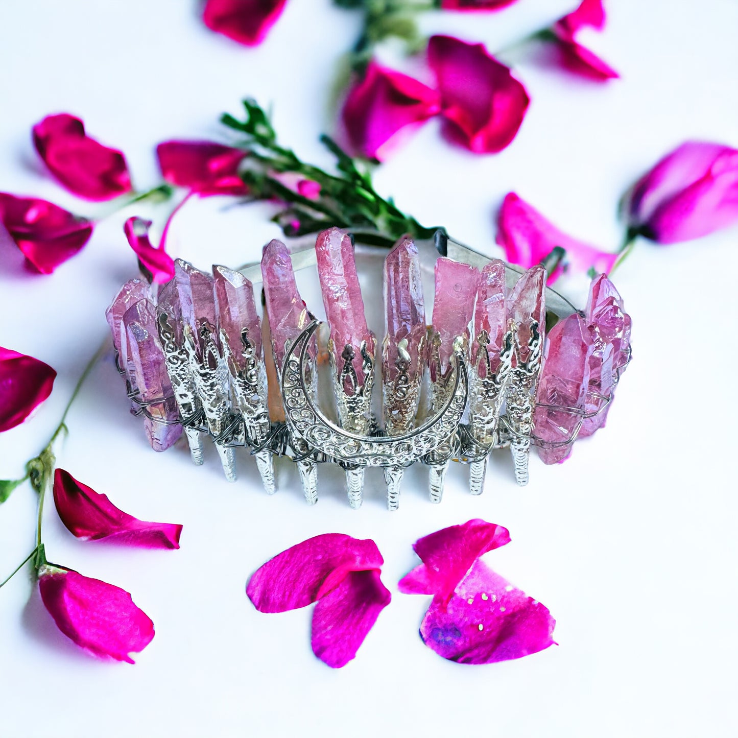 Aura Quartz Crystal Crowns