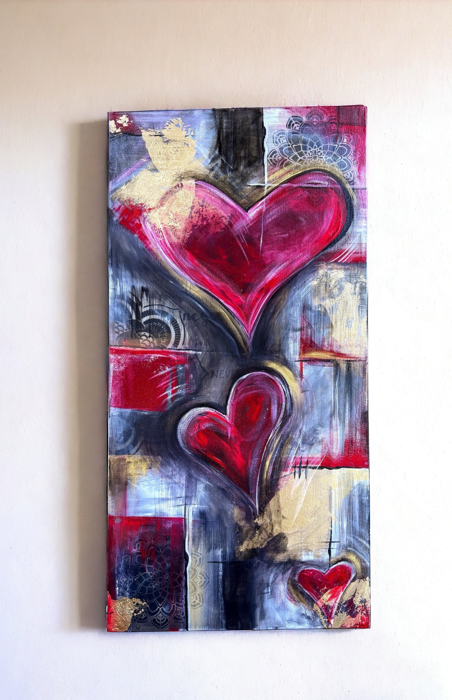 Original NZ Art “Patch Work Heart”