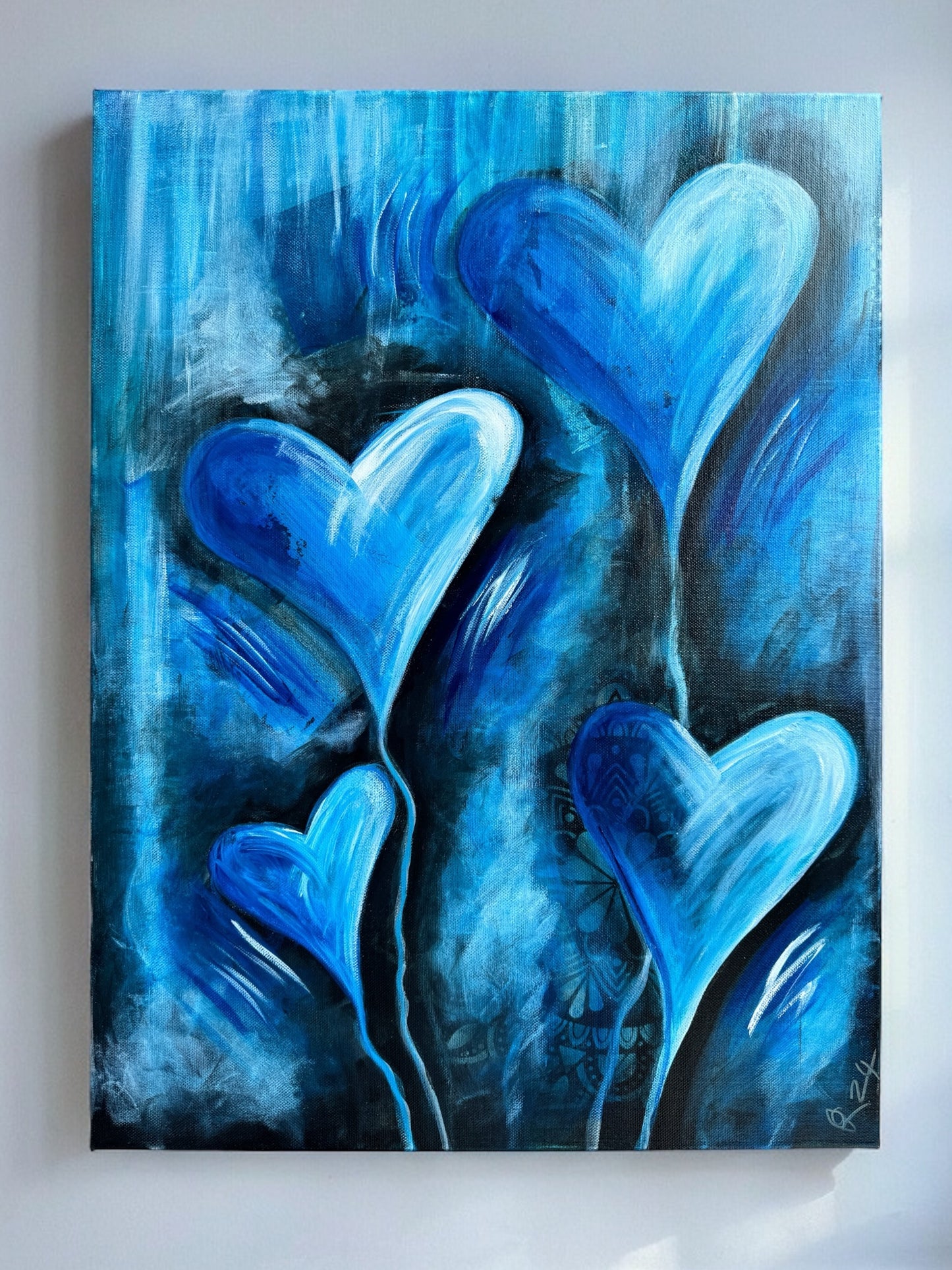 Original NZ Art “ Dancing Hearts “