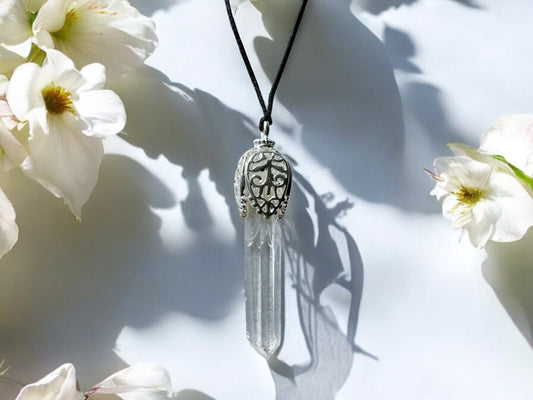 Filigree Clear Quartz Pendant