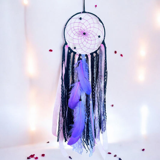 Pink & Purple Single Ring Dream Catcher.