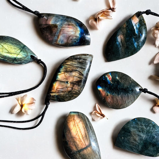 Labradorite Cut Polished Pendants