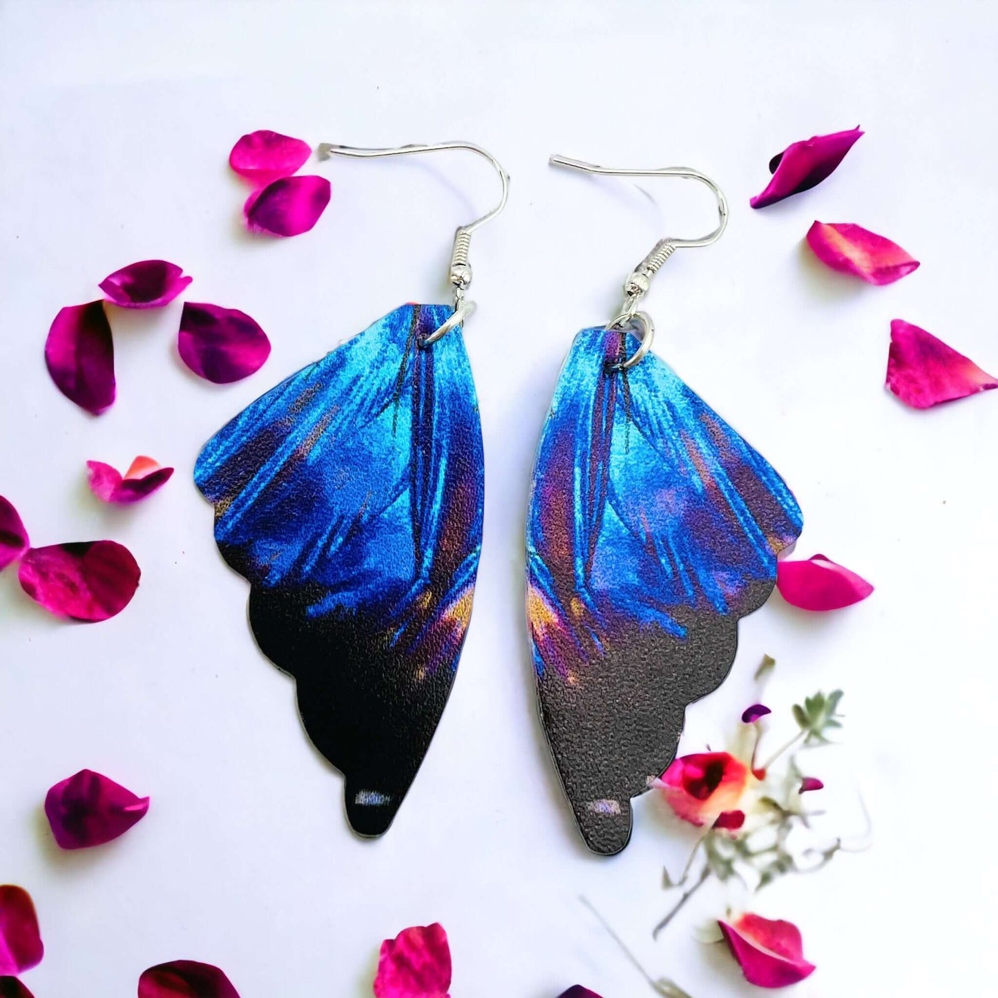 Colourful butterfly wings earrings