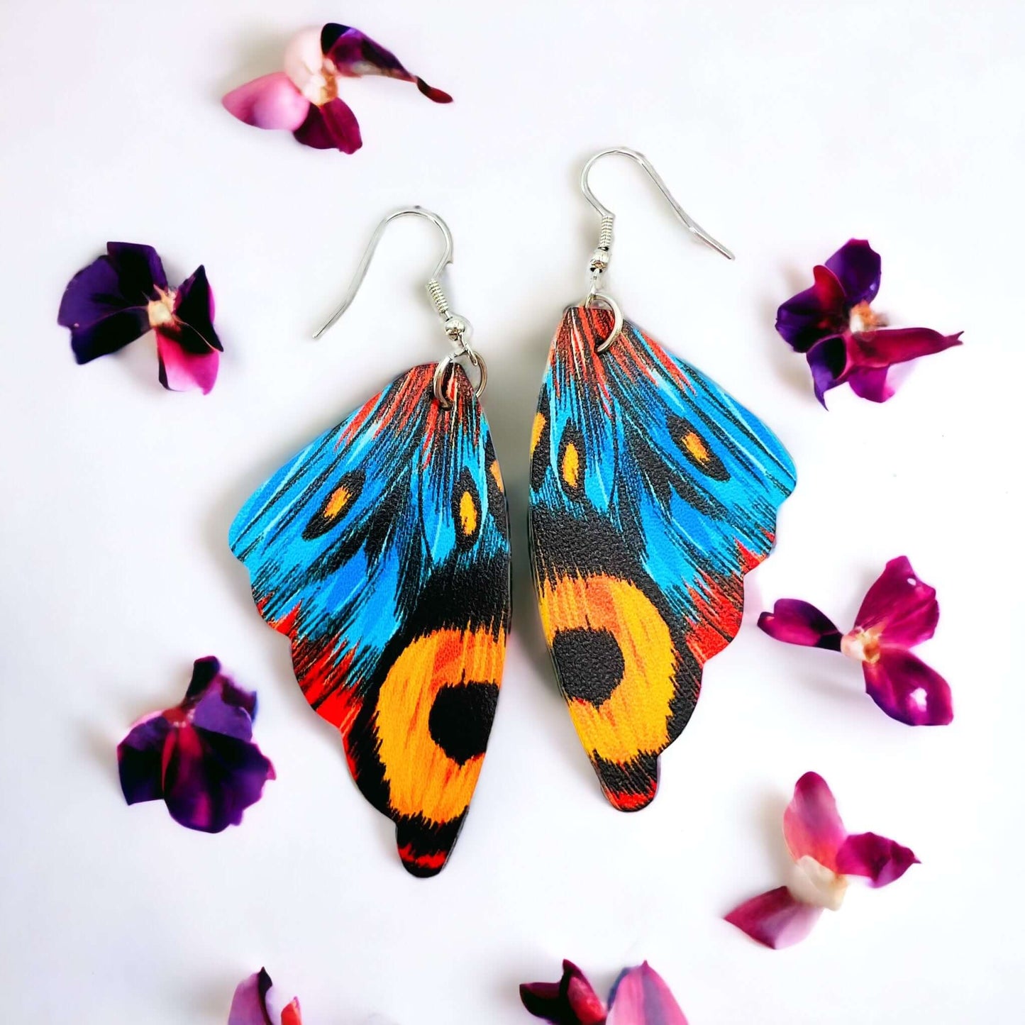 Colourful butterfly wings earrings