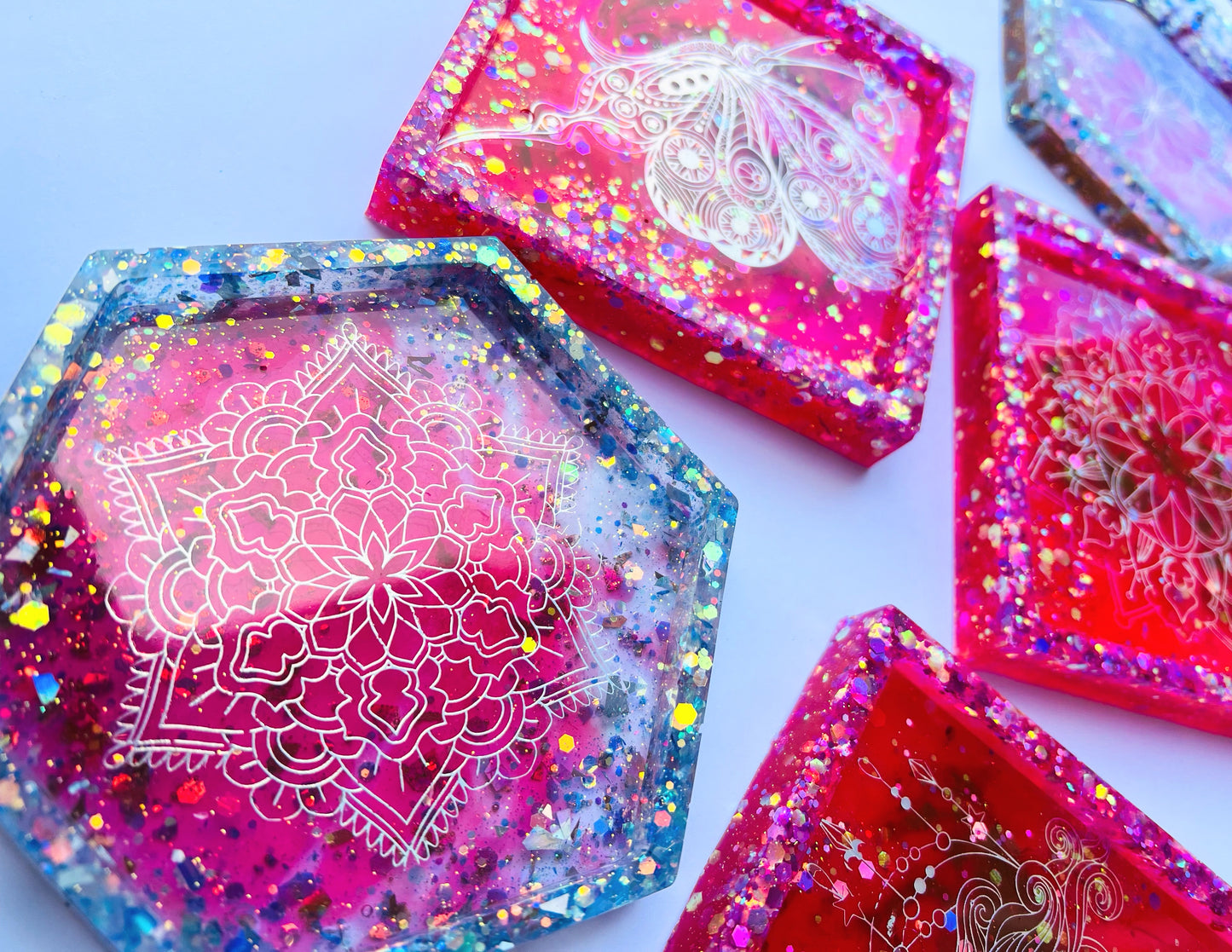 Resin Art Trinket Trays.