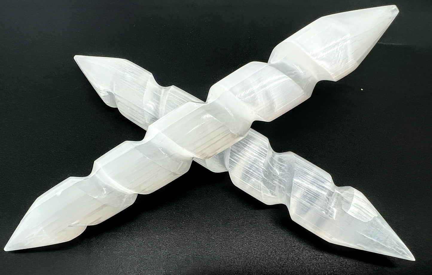 Selenite Double Point Twist Wand