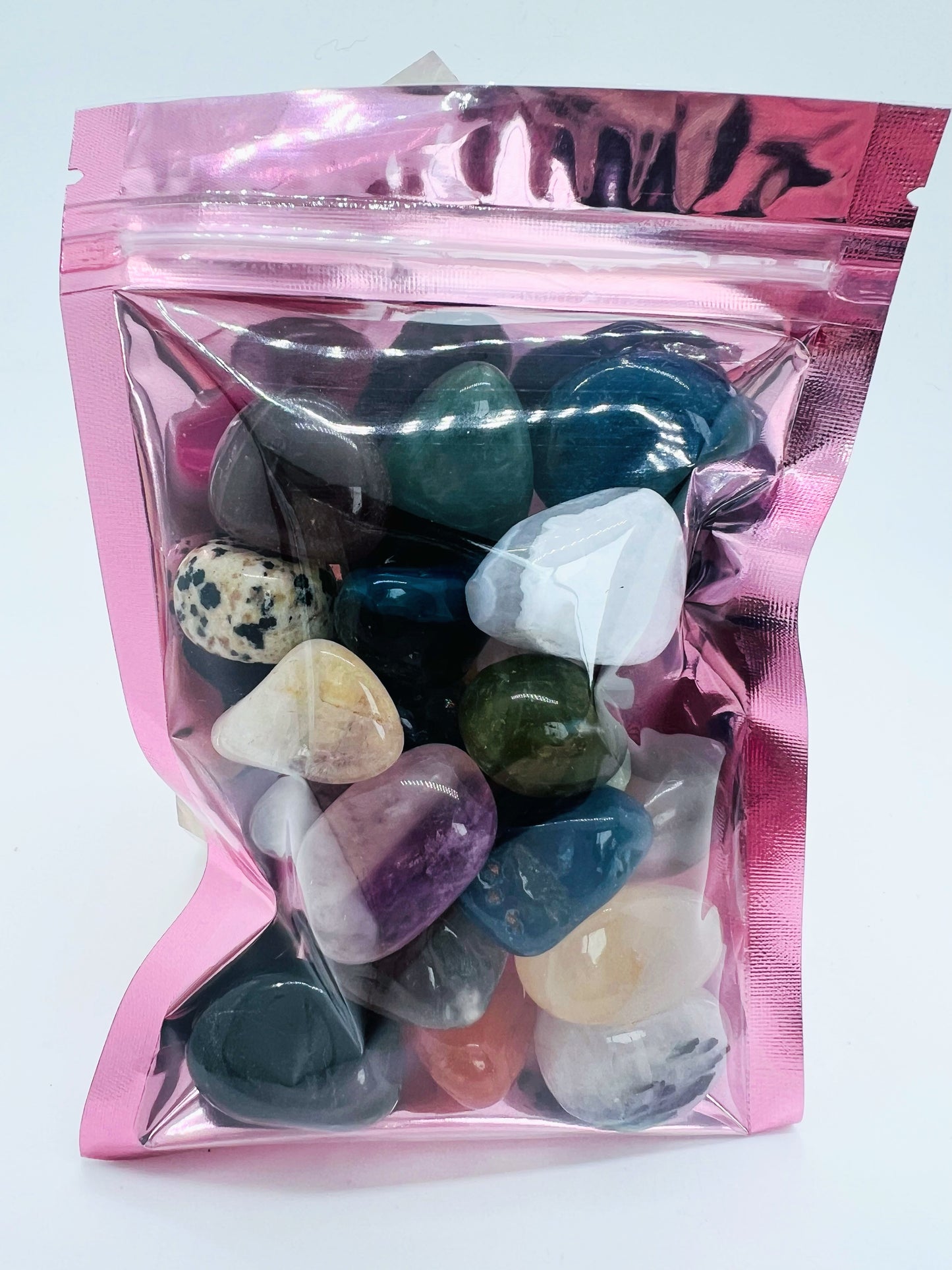 Tumbled Crystal Bags 200+g 4 sizes Available.