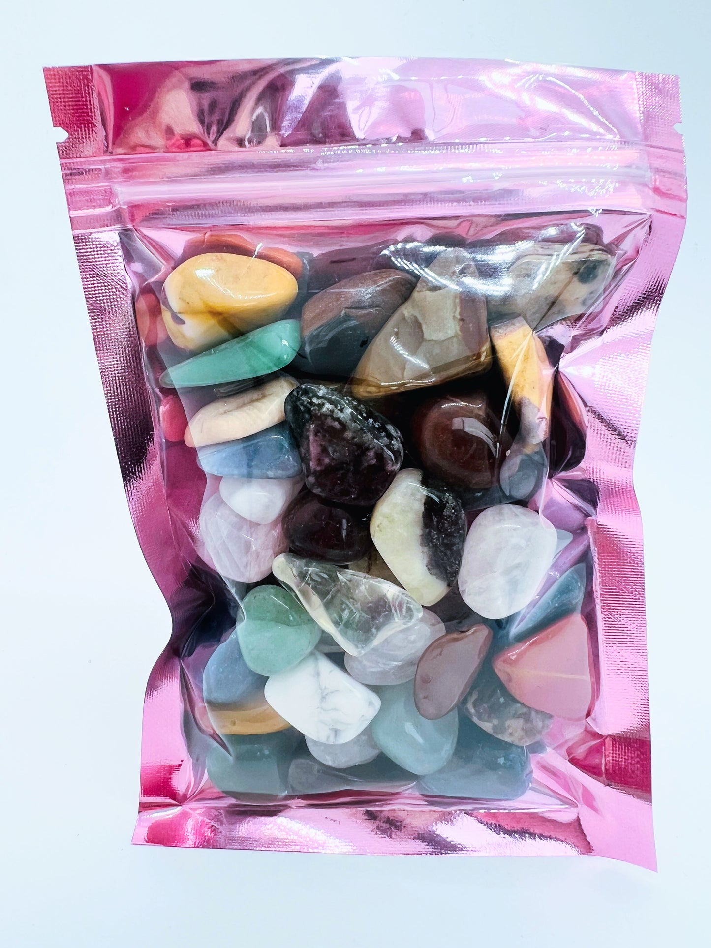 Tumbled Crystal Bags 200+g 4 sizes Available.