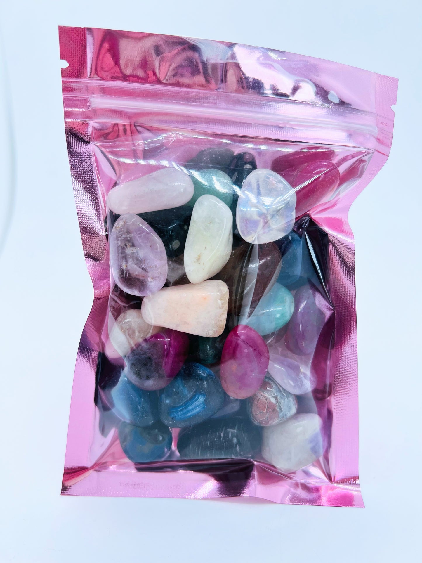 Tumbled Crystal Bags 200+g 4 sizes Available.