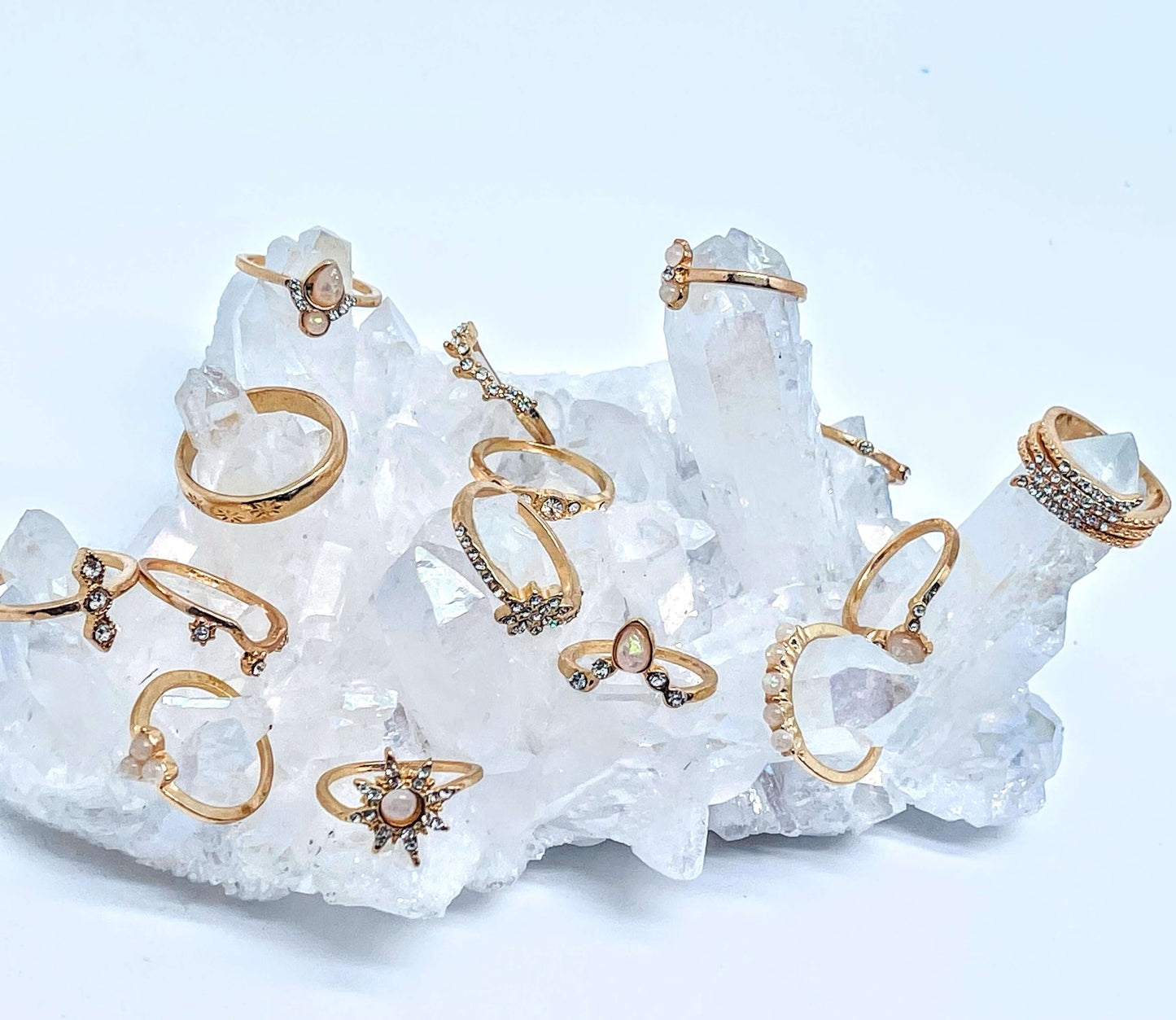 Ring Set Gold Colour AB17 (17 Rings)