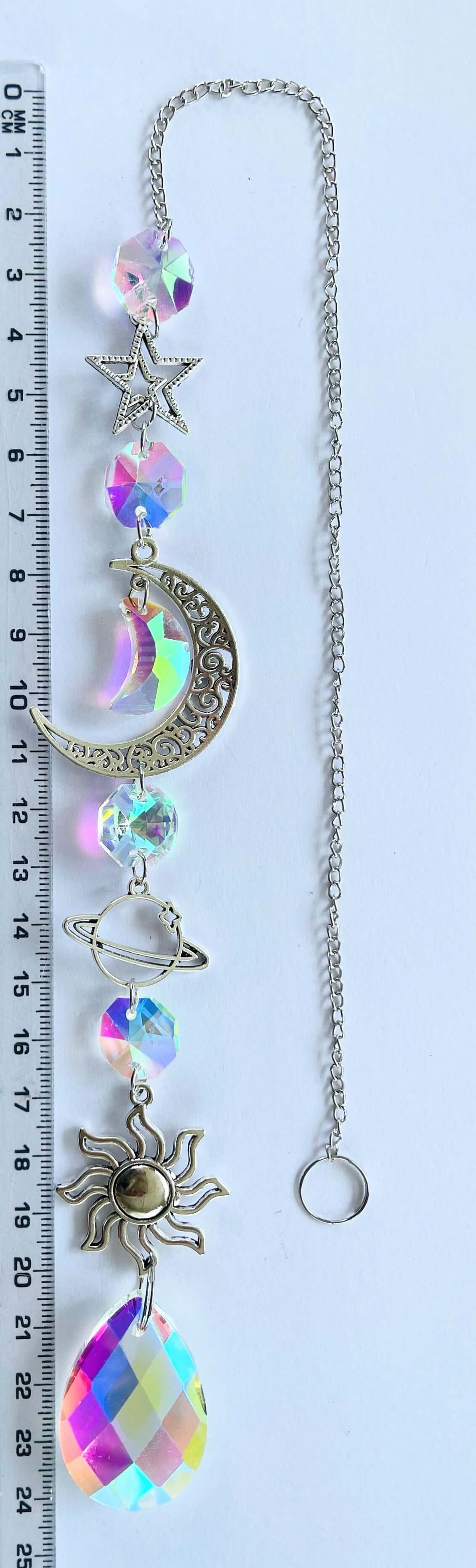 Iridescent Sun Moon &  Stars Sun Catchers #1